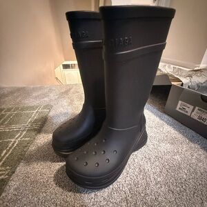 Balenciaga Matte Black Rubber Boots